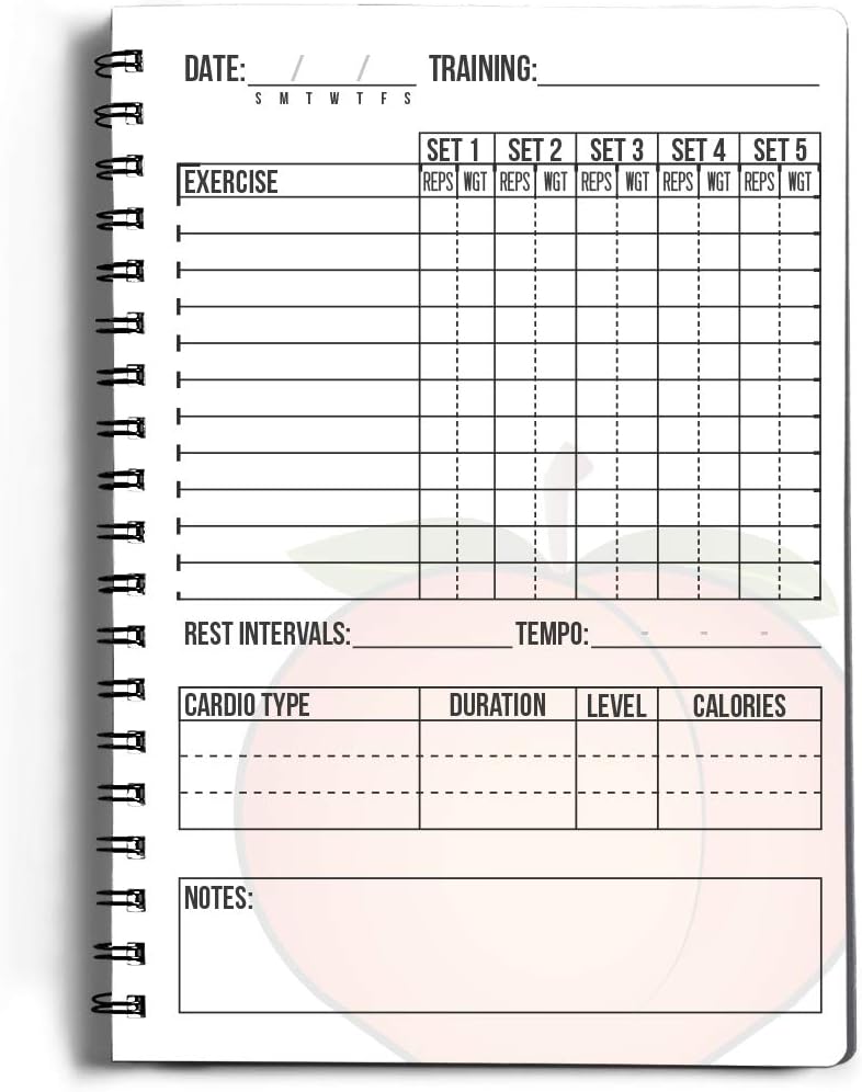 Workout Planner for Daily Fitness Tracking & Goals Setting, A5 Size, 6” x 8”, Peachy Pink, Improved Thicker Cover - Image 4