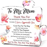 EWDMOUK Gifts for Mom from Son Daughter,Appreciation Gifts for Mom Thanksgiving Christmas,Teaching Me The Meaning of Compassion Sign Floral Acrylic Puzzle Piece 4.5x4.5 Inches