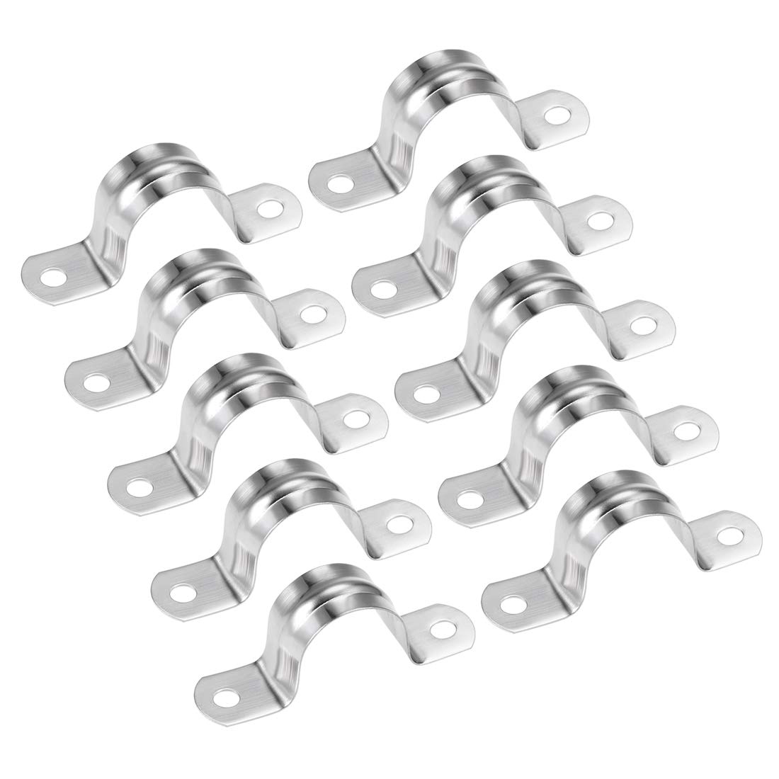 sourcing map U Shaped Conduit Clamp Saddle Strap Tube Pipe Clip Stainless Steel M25 10Pcs