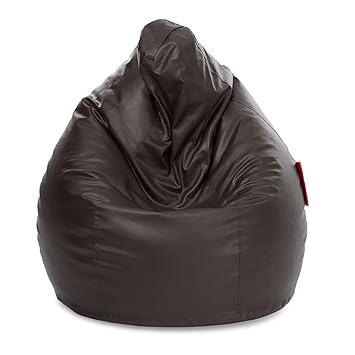 Nexis Sundry Stylish Brown Bean Bag Cover Retro Classic (Without Filling) XXXL with Footrest Free