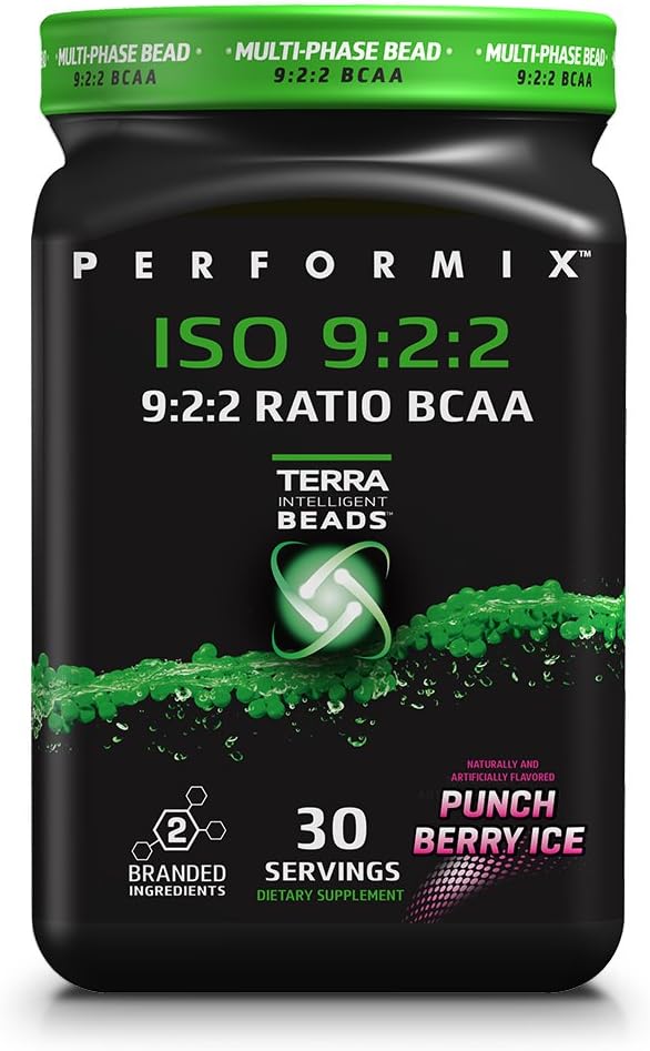 PERFORMIX ISO 9:2:2 MultiPhase BCAA Powder, Recovery and Hydration, 30 Servings, Punch Berry Ice