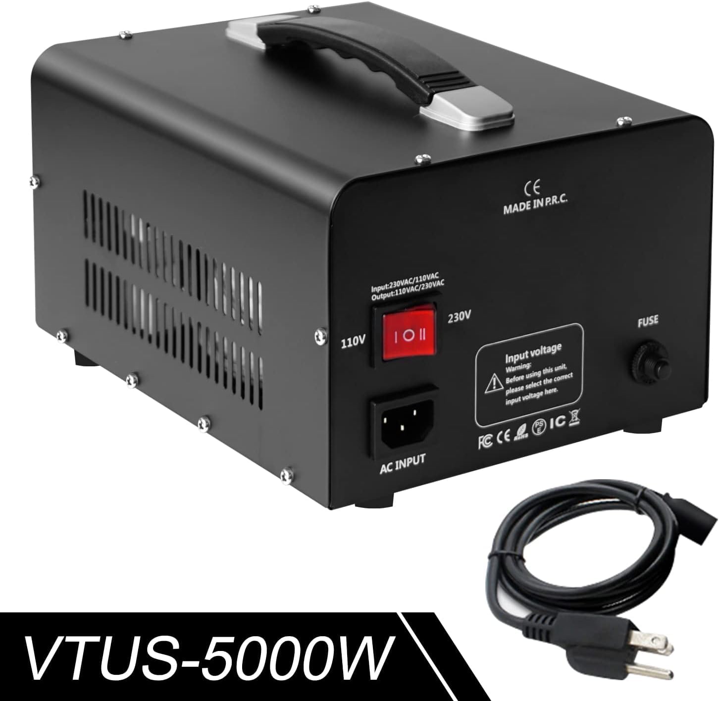 5000 Watt Voltage Converter Transformer - Heavy Duty Step Up/Down Convert from 110-120 Volt to 220-240 Volt and from 220-240 Volt to 110-120 Volt - Circuit Breaker Protection