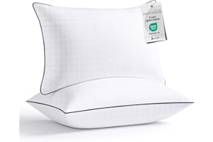 JOLLYVOGUE Pillows Queen Size Set of 2, Hotel Collection Bed Pillows for Side, Back, and Stomach Sleepers, Fluffy and Supportive, Down Alternative Microfiber Filled Sleeping Pillow