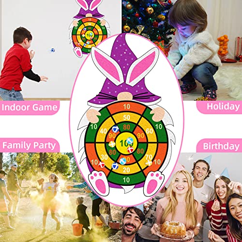 Easter Theme Dart Board Game Set, Gnome Party Board Games with 12 Stick