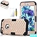 iPhone 6 Plus Case,iPhone 6S Plus Phone Case,HKW (TM) Bling Rhinestone 3 in 1 Armor Shockproof Defender Case Cover for Apple iPhone 6/6S Plus 5.5 Inch Diamond Case (Gold/Black) (MA1619)