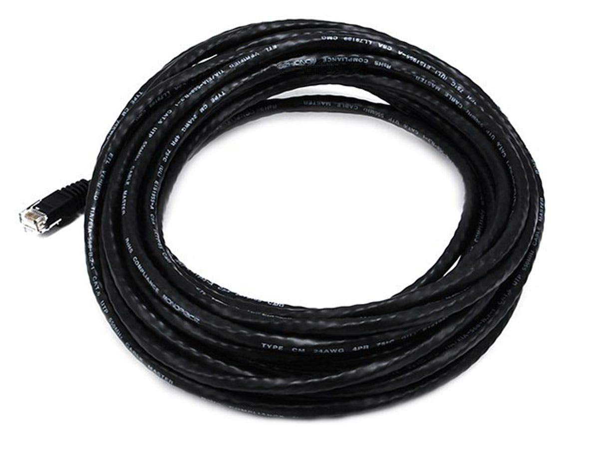 Monoprice 30-Feet 24AWG Cat6 550MHz UTP Ethernet Bare Copper Network Cable, Black (105017)