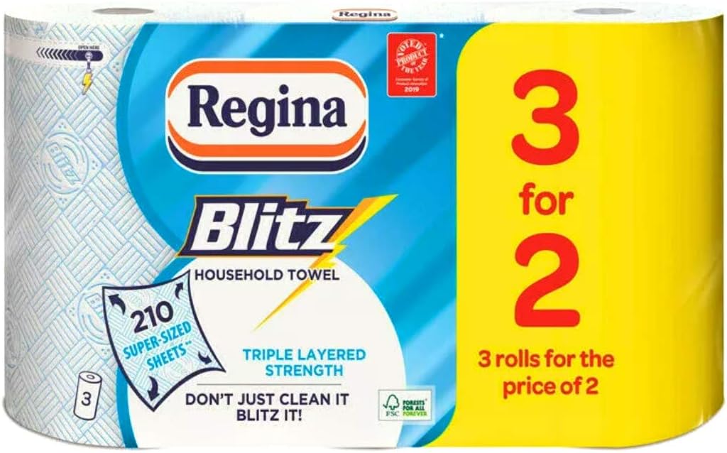 Regina Blitz Original Kitchen Roll 3 Roll Pack (1) Amazon.co.uk