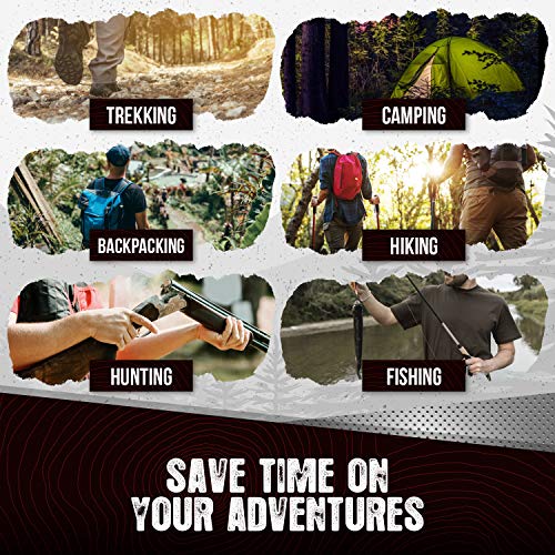 Survival Camping Knife | Fixed Blade Hunting Knife with Sheath | Bowie Knife with Fire Starter, G10 Scraper & Paracord | Bushcraft Outdoor Military Knife |Full Tang Tactical Survival Knife Kit in Box