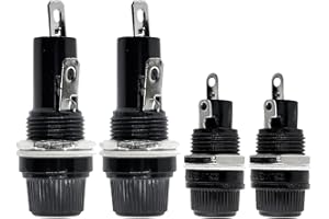 Yoiilnz 4 Pcs Panel Mounted 5x20/6x30mm Screw Cap Fuse Holder Socket 10A 125/250V AC