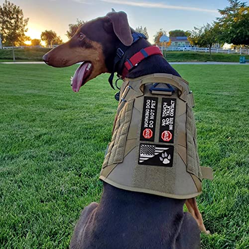 GYGYL 2Pcs Dog Vest Patch, Working Dog Patch, Embroidered Fastener Hook and Loop Patch for Dog Vest Harnesses Collars