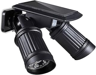 AMY Solar-Bewegungssensor-Licht, Doppelkopfscheinwerfer 360-Grad-Drehbare Solar-Bewegungssicherheits-Nachtlichter Im Freien Für Pation-Yard-Garten Im Freien