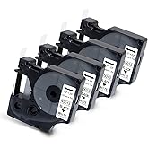 Lonitul Compatible with DYMO D1 Label Tape 45013, Replacement for Dymo Label Maker Refills a45013 White, 1/2 Inch x 23 Feet, for Dymo Labelmanager 160 280 360D 500TS PNP, 4 Packs