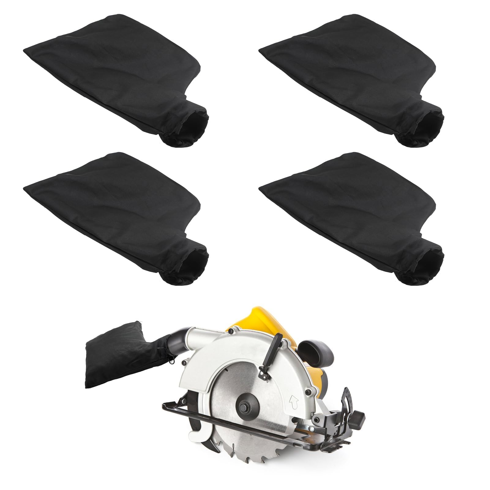 4 Pcs Dust Bag for Saws, Replacement Black Saw Anti-Dust Cover for 255 Mitre Saws - for Easy Disposal of Dust Inside, Bags for Aluminum Sawing Machine Miter Saw Accessories (Black)