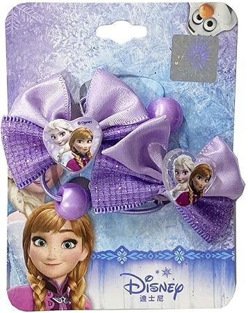 Amazon ディズニープリンセス アナと雪の女王 ゴージャスリボン パープル ヘアアクセサリー 2コセット e ヘアゴム ヘアアクセサリー おもちゃ