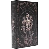 Microkize Decorative Vintage Book Shaped Trinket Storage Box | Halloween Skull Embossed Pattern,Halloween Decoration Faux Book Boxes,Gothic Style Decorated Storage Box