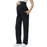 PACBREEZE Women's Maternity Flare Pants, Lounge Casual Pajamas Pants, Stretchy Bootcut Pregnancy Pants, S-XXL