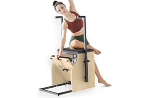 ADDWIN Pilates Chair, Wunda Chair Pilates Equipment with 5-Level Handles, Padded Seat & Split Pedals, Yoga Chair Pilates Machine for Home & Studio Workout