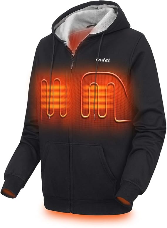 Buy Heated Hoodie for Men and Women, Heavyweight FullZip Fleece Hooded Heated Sweatshirt