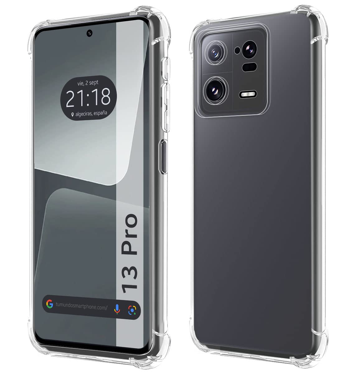 Tumundosmartphone Transparent Shockproof Silicone Case for Xiaomi 13 Pro 5G