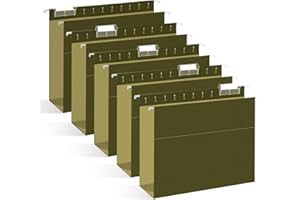 Extra Capacity Hanging File Folders, RAZCC 30 Pack Letter Size Reinforced Hanging Folders with Heavy Duty 3 Inch Expansion for Bulky Files, Filing Cabinet, Adjustable Tabs, Green