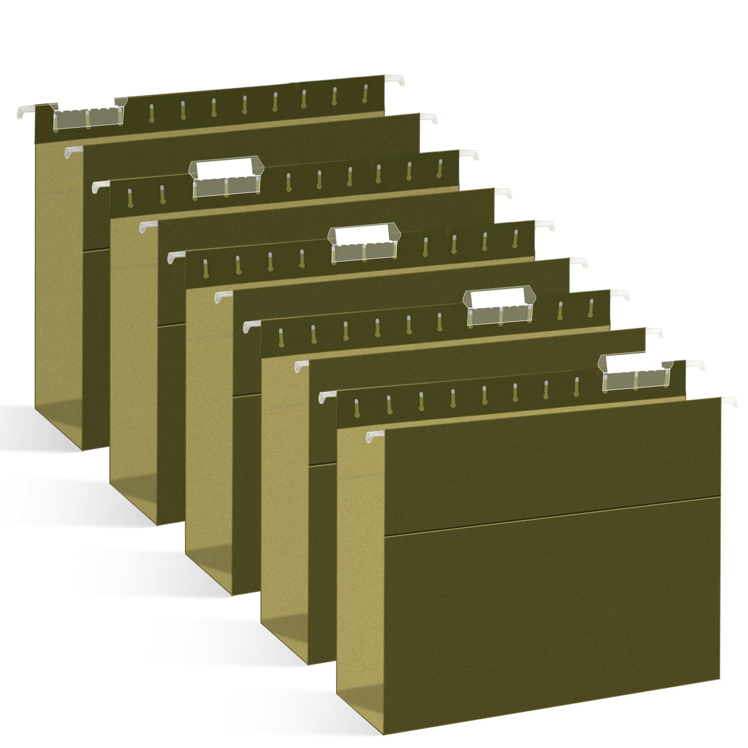 Photo 1 of Extra Capacity Hanging File Folders, RAZCC 30 Pack Letter Size Reinforced Hanging Folders with Heavy Duty 3 Inch Expansion for Bulky Files, Filing Cabinet, Adjustable Tabs, Green