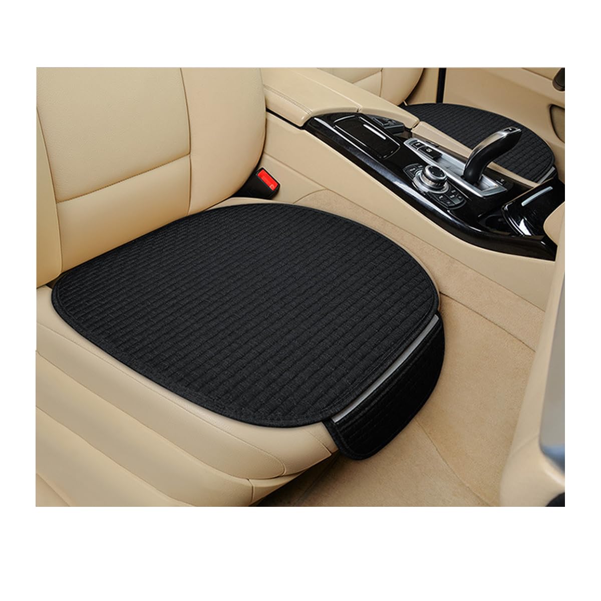 Photo 1 of  2PCS Car Seat Bottom Cover Pad, Breathable Auto Front Seat Button Cushion Mat with Pocket, Soft Comfortable Vehicle Seat Protector Pad, Universal Truck SUV Car Accessories (Black)