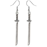 Gothic Long Sword Earrings or Women Vintage Katana Knife Dangle Drop Earrings