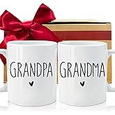 Promoted to Grandpa Grandma Mugs Set Gift for New Grandparents 2026, Baby Reveal Pregnancy Announcement Gifts for Grandparents, 2026 First Time Grandparents Gift for Couples, Grandparents to Be