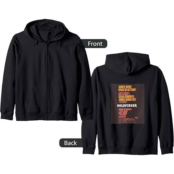 Amazon.com: Official James Bond 007 Goldfinger Zip Hoodie