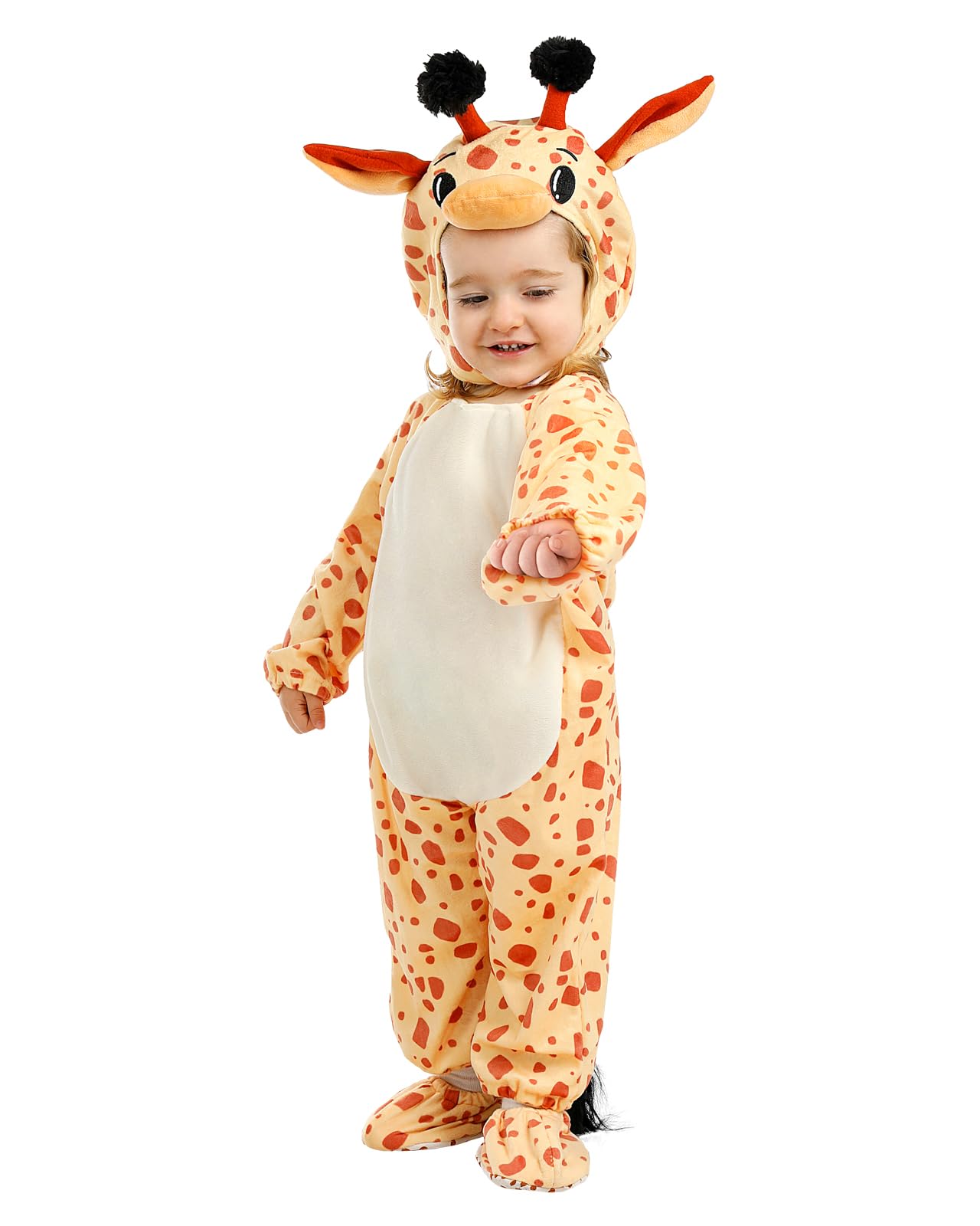 Funidelia Giraffe Costume for Babies, Includes Jumpsuit with Snap Buttons, Hat, Tail and Foot Covers, Animals, Desert - Outfit for Babies for Parties, Carnival and Halloween - Size 0-6 Months