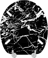 Optimal Products Anti-Bacterial Black Marble Effect Toilet Seat Stainless Steel view 8