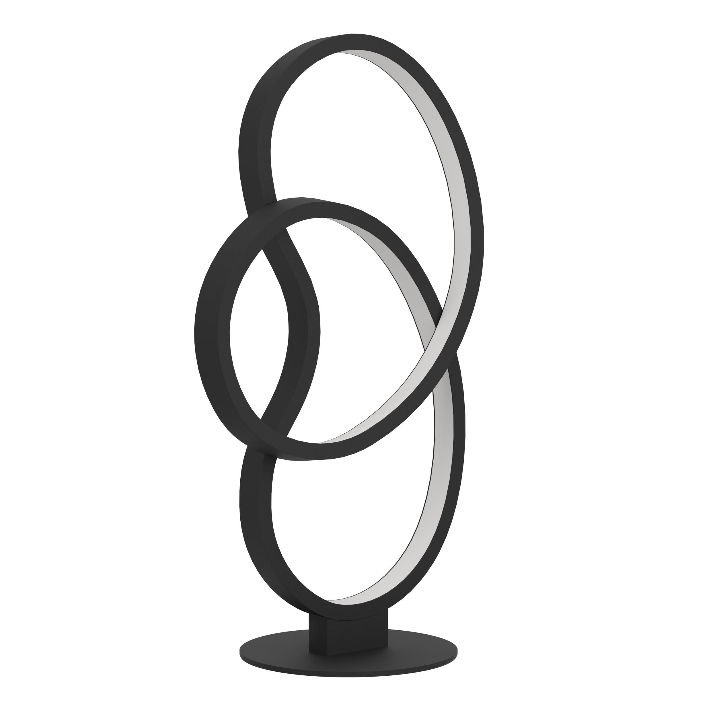 Eglo LED Bedside Table lamp Gianella, Curved Light Fitting, Living Room and Bedroom Lighting, Decorative Spotlight Made of Black Metal, Warm White