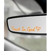 SCUARI 4PCS Car Stickers,Car Accessories Trust in God Rearview Mirror Sticker,Christian Auto Stickers and Decals,Auto Decals for Women,Rearview Mirror Decoration,Fit for Cars Trucks SUVs (Orange)