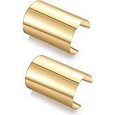 MOZAKA 2 Pcs Cuff Bangle Bracelet for Women Wide Open Cuff Bracelets Golden Sliver Wrist Cuff Wrap Bracelets Adjustable
