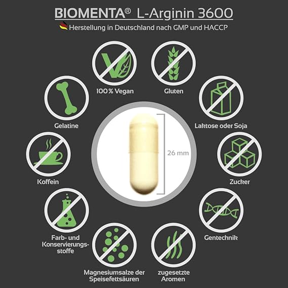BIOMENTA L-ARGININA 3600 | premio de la acción!!! | Arginina Pura ...