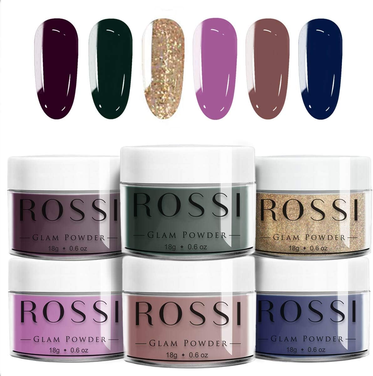 ROSSI Nails Dipping Powder Nails Kit 6 Color | 0.6 oz/jar | Easy to Apply | Dip Powder Kit, No UV Lamp, Nail Art Manicure… (I’m Nailing It)
