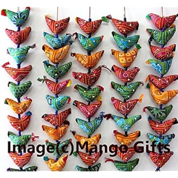 Amazon.com: Indian Traditional 15 Fabric Birds Tota Door