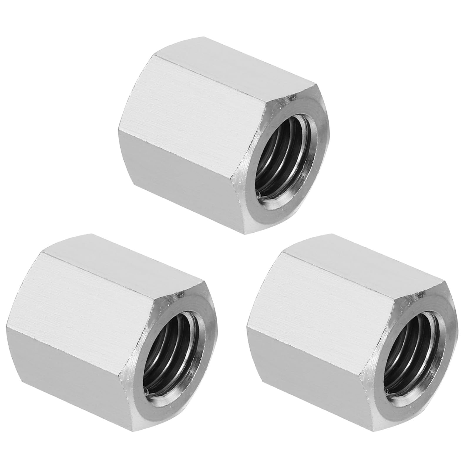 PATIKIL 1/2"-13 UNC 304 Stainless Steel Hex Coupling Nuts, 3Pcs 0.8" Length Fully Threaded Rod Coarse Coupling Nut Studding Connector Fasteners, Silver Tone