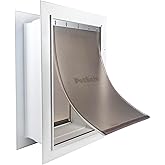 PetSafe Wall Entry Pet Door, Telescoping, Dogs up to 100 lb, Large | Insulates Better Than Metal, Interior &amp; Exterior Install, Weatherproof Double-Flap, DIY Telescoping Tunnel 4.75-7.25 in Walls
