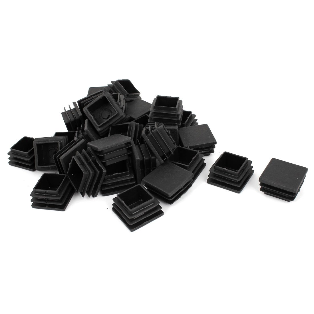 Sourcingmap Plastic Square Tube Inserts End Blanking Caps 30mm x 30mm 30 Pcs Black
