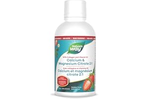 Nature's Way Calcium and Magnesium Citrate 2:1 - Liquid Supplement with Vitamin K2 and Collagen – Helps Support the Maintenan