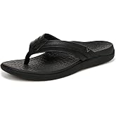 Vionic Men's Tide II Sandals, Arch Support Sandals for Men | Toe-post sandal, Leather trim, Orthotic footbed, Arch support, Lightweight comfort, Durable outsole, Everyday wear, Flexible