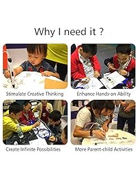 Dazzle Luz 3d Pen + 2  1,75 mm PCL materiales Filamentos recambios Set, baja temperatura USB o disponible de alimentación externa, más pequeña y ligera, portátil (Blanco)