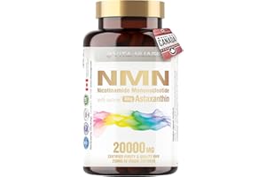 Vita-NuAge – NMN20000 Enhanced with Astaxanthin – 100% Purity NMN 250mg per Capsule for a Powerful Ultra Fine NAD+ Boost. Ele