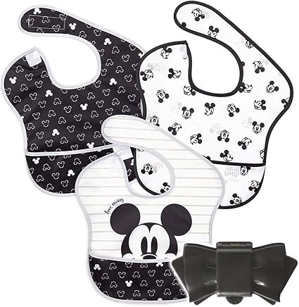Amazon Co Jp 日本正規品 バンキンス Bumkins お食事エプロン ディズニー スタイ 袖なし 3枚セット おしりふきのふたポンテ ラブミッキー ベビー マタニティ
