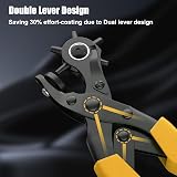 Diyife Belt Hole Puncher Full Set Leather Punch Plier 6 Hole Sizes with Ruler view 4