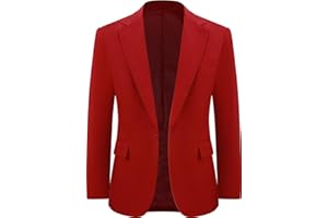 A&J DESIGN Mens One Button Suit Jacket with Lapel Boutonniere Hole Slim Fit Casual Business Sport Coats and Blazers