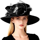 Wedding Bridal Church Party Derby Hats for Women Bow Formal Bowler Hat Wide Brim Fascinator Flat Top Fedora Hats
