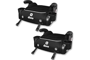 Diono Connect3 RXT Backless Booster, Pack of 2, Slim Fit 3-Across in Many Mid-Sized Sedans and SUVs, for Children from 40-120 lbs., Lightweight with Latch connectors, Black Storm