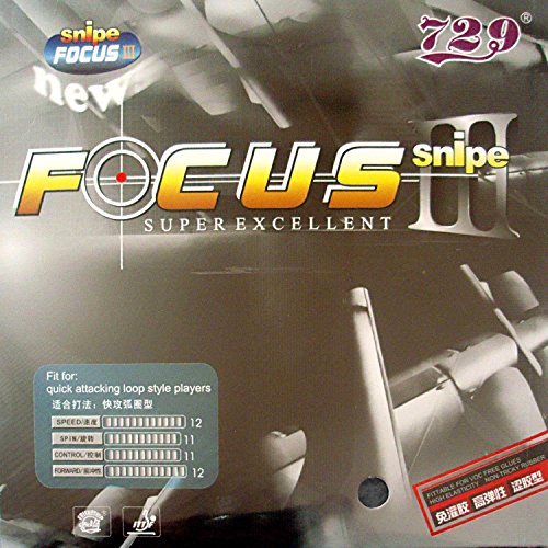 Focus III Snipe Table Tennis Rubber (Black, 2.1mm)